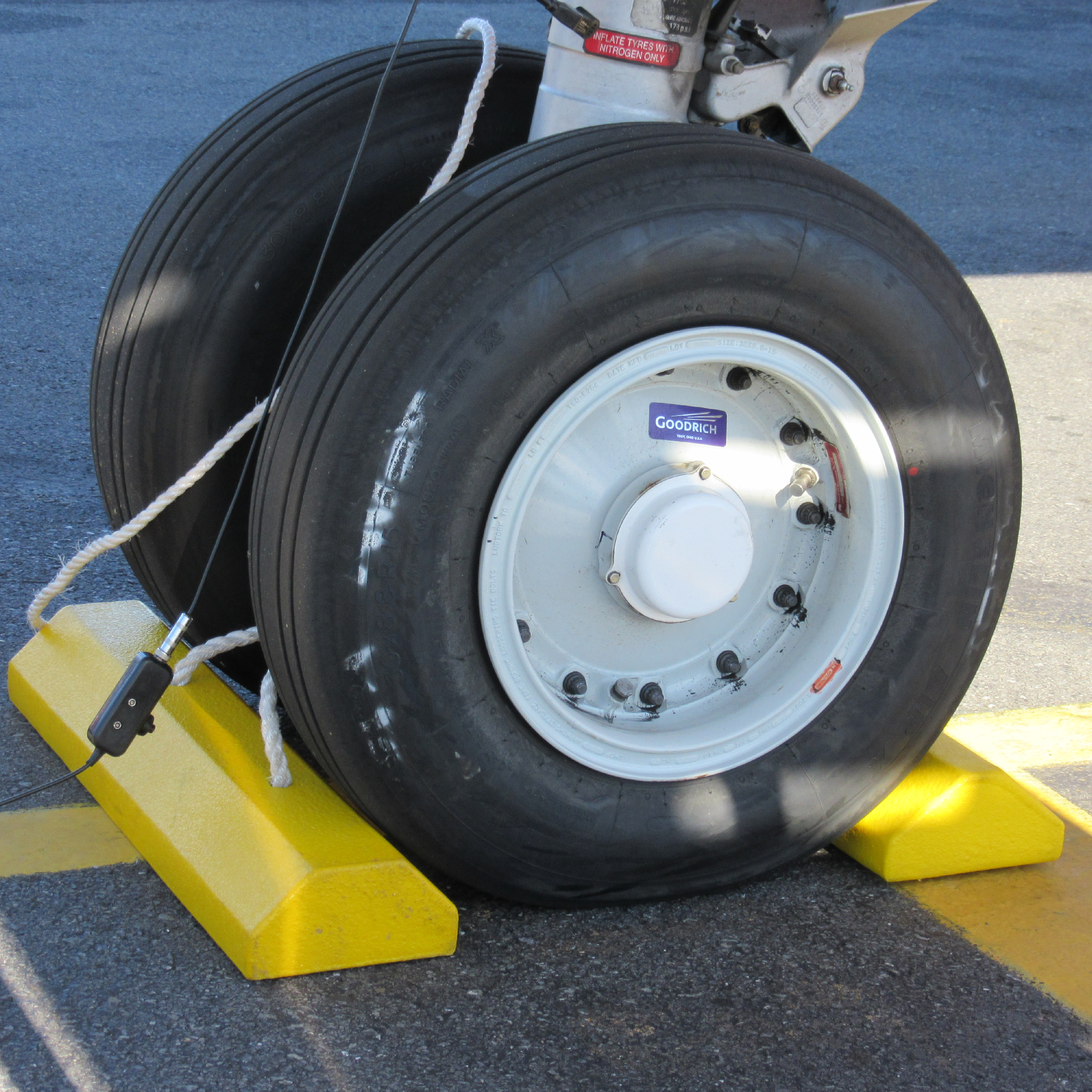 AeroChock™-20 in use on plane wheel